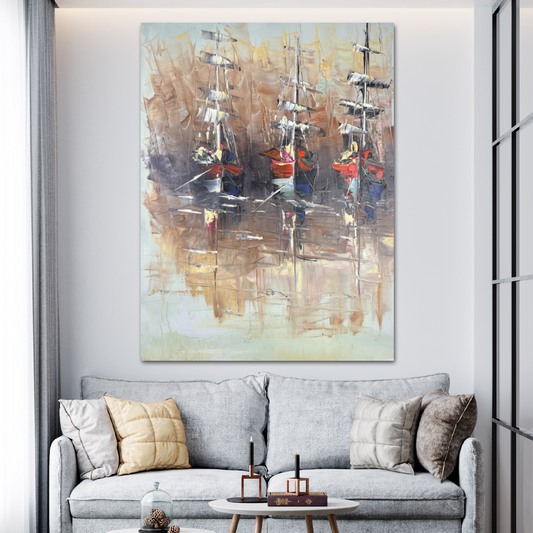 Ships Oil Painting