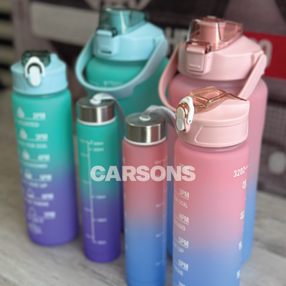 Pack of 3 Time Marker Gradient Water Bottles