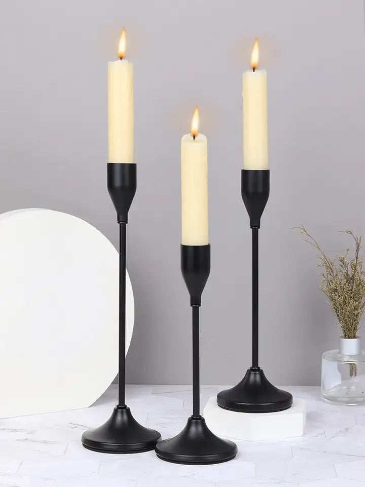 3pcs Modern Metallic Candle Holder Set