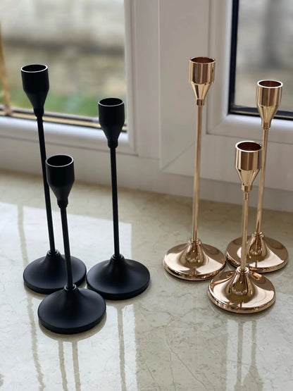 3pcs Modern Metallic Candle Holder Set