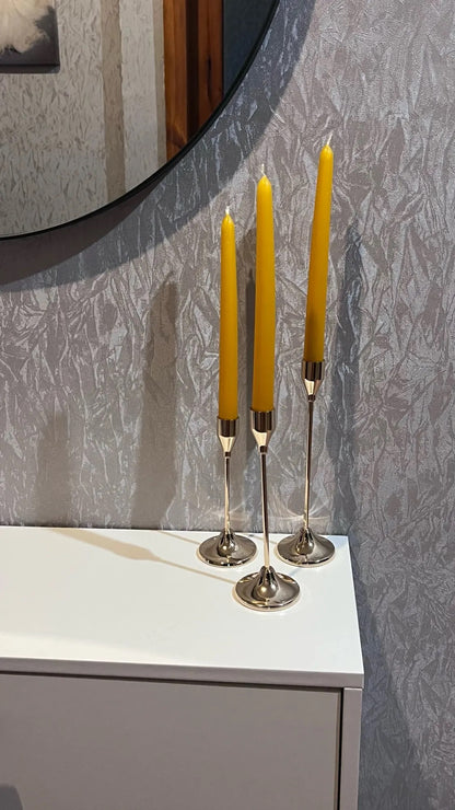 3pcs Modern Metallic Candle Holder Set