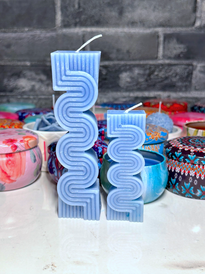 Swirl Pillar Scented Candles