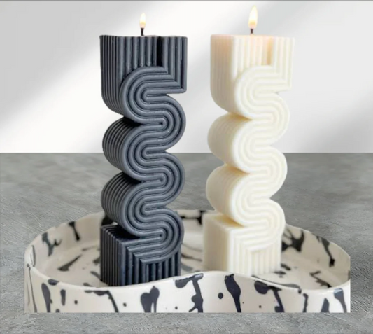 Swirl Pillar Scented Candles
