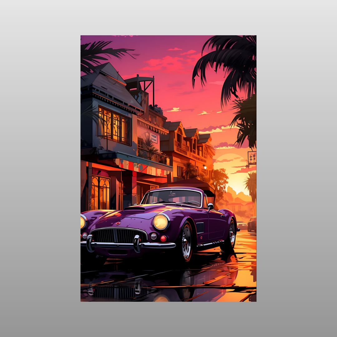 Vintage car wall art