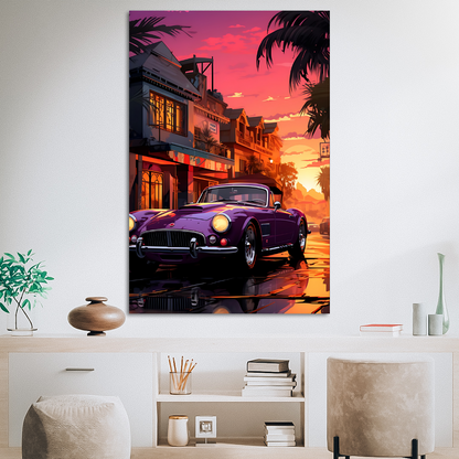 Vintage car wall art mockup